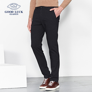 休闲裤 德鲨秋冬新款 男青年时尚 直筒裤 长裤 子男装 羊毛