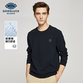 华夫格 德鲨男装 圆领卫衣2025秋冬季 新款 休闲打底上衣