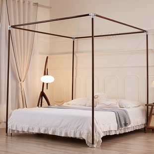 新中式松实木蚊帐架支架杆子木头架子床幔蚊帐杆床幔柱子户外茶寮