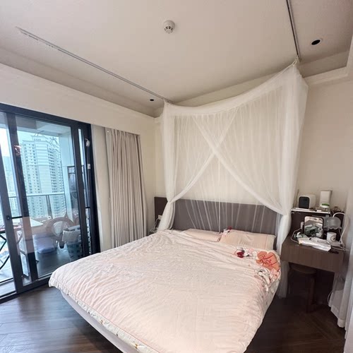 新款A类网纱宫廷蚊帐小清新易安装家用房顶轨道1.5米1.8m落地支架