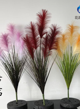 仿真3-5头芦苇洋葱草狗尾草