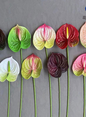 仿真花红掌3D打印手感软胶PU仿真花婚礼堂酒店家居红掌仿真花掌