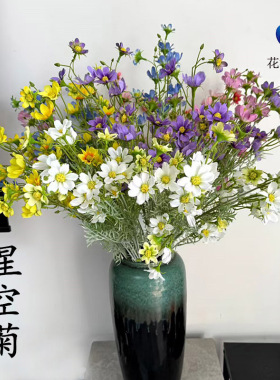 仿真花星空波斯菊ins风假花室内家居空间婚庆摄影道具野趣小菊