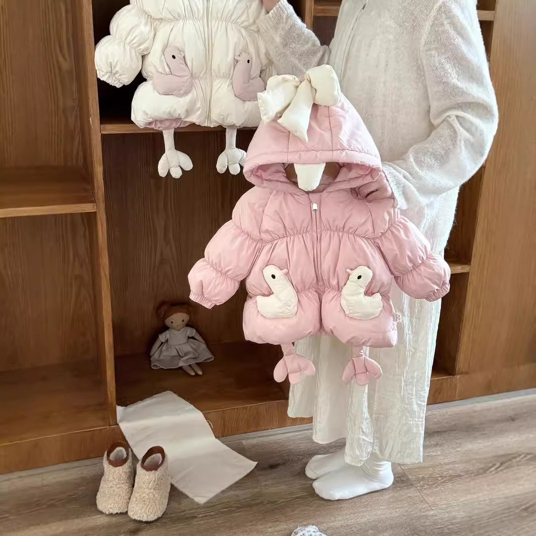 女童羽绒服加厚保暖2025冬季新款女童婴幼儿女宝宝90白鸭绒羽绒服