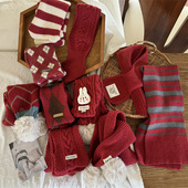 新年红色宝宝围脖冬季 拜年洋气针织保暖儿童喜庆男女穿搭圣诞围巾