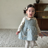 童装 夹棉背心公主裙宝宝衣服 儿童韩版 女童可爱连衣裙2025秋装 新款
