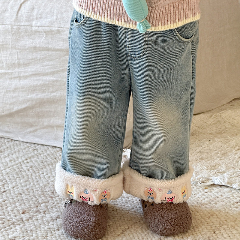 童装女童加绒裤子2025冬季新款儿童韩版休闲牛仔裤女宝宝保暖长裤,童装/婴儿装/亲子装,儿童牛仔裤,淘宝优惠券,粉丝福利购,淘宝优惠卷
