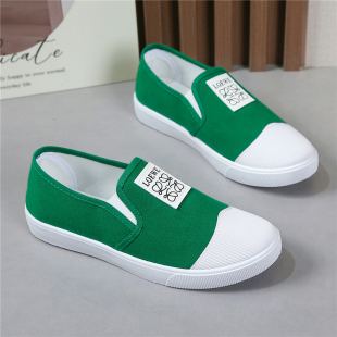 韩版 时尚 百搭休闲舒适一脚蹬懒人鞋 帆布鞋 板鞋 透气新款 爆款 女夏季
