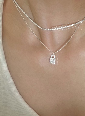 精工版MINI镶钻锁925轻奢项链