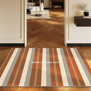 复古风入户门地垫家用进门口丝圈脚垫玄关长方形可裁剪耐脏地毯