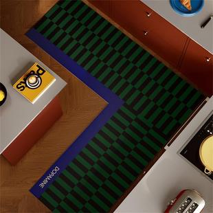 中古风L型厨房地垫防滑防油防污脚垫2025新款 厨房吸水可定制地垫