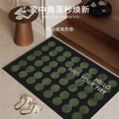中古风入户门地垫进门门口丝圈防滑门垫家用玄关可定制裁剪地毯