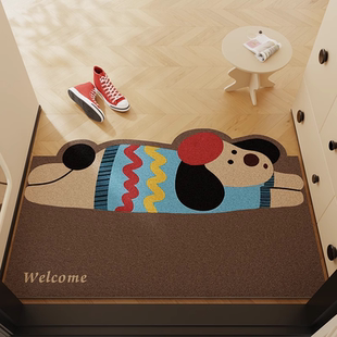 入户门地垫2025新款 进门垫香肠狗地毯可裁剪除尘防滑丝圈脚垫