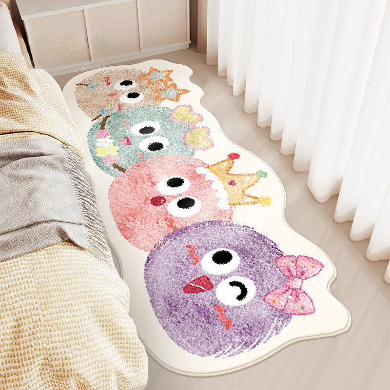 奶油风卡通床边地毯卧室可爱毛绒脚垫加厚儿童房防摔地垫飘窗垫,居家布艺,地毯,淘宝优惠券,粉丝福利购,淘宝优惠卷