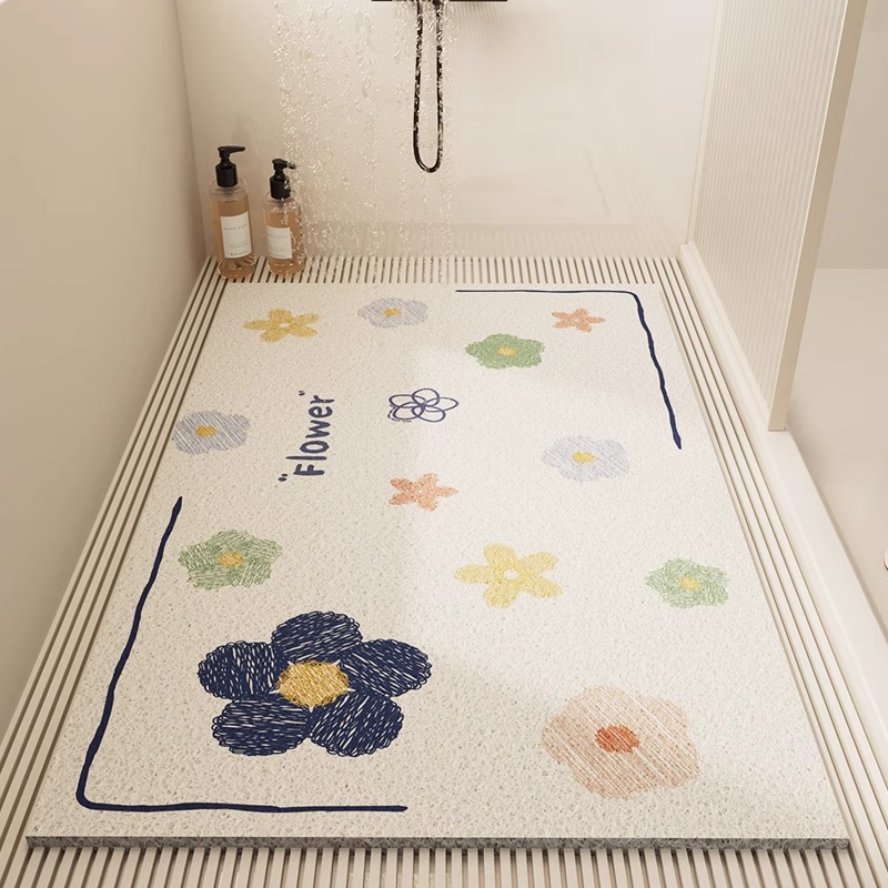 卫生间镂空沥水地垫浴室丝圈防滑