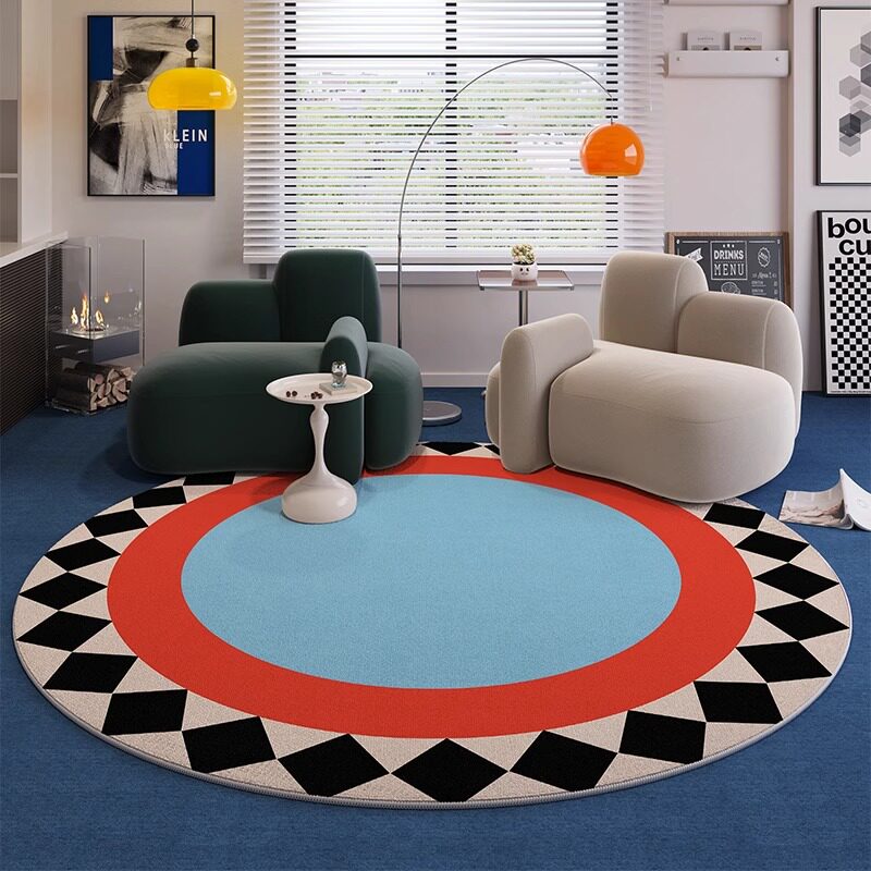 复古圆形地毯书房椅子地垫2025新款轻奢高级感客厅沙发卧室床边毯,居家布艺,地毯,淘宝优惠券,粉丝福利购,淘宝优惠卷