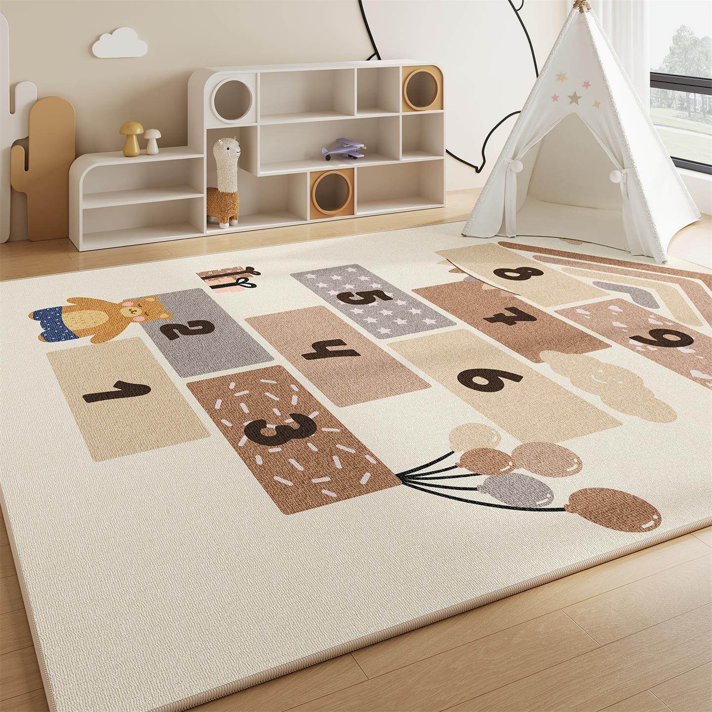 2025新款儿童房地毯客厅阅读区隔音跳房子地垫卡通卧室床边地毯,居家布艺,地毯,淘宝优惠券,粉丝福利购,淘宝优惠卷