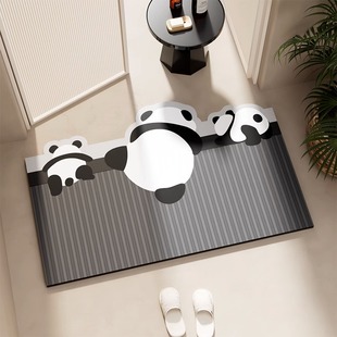 硅藻泥浴室地垫吸水防滑垫厕所门口入户卫生间可爱卡通动物脚垫子