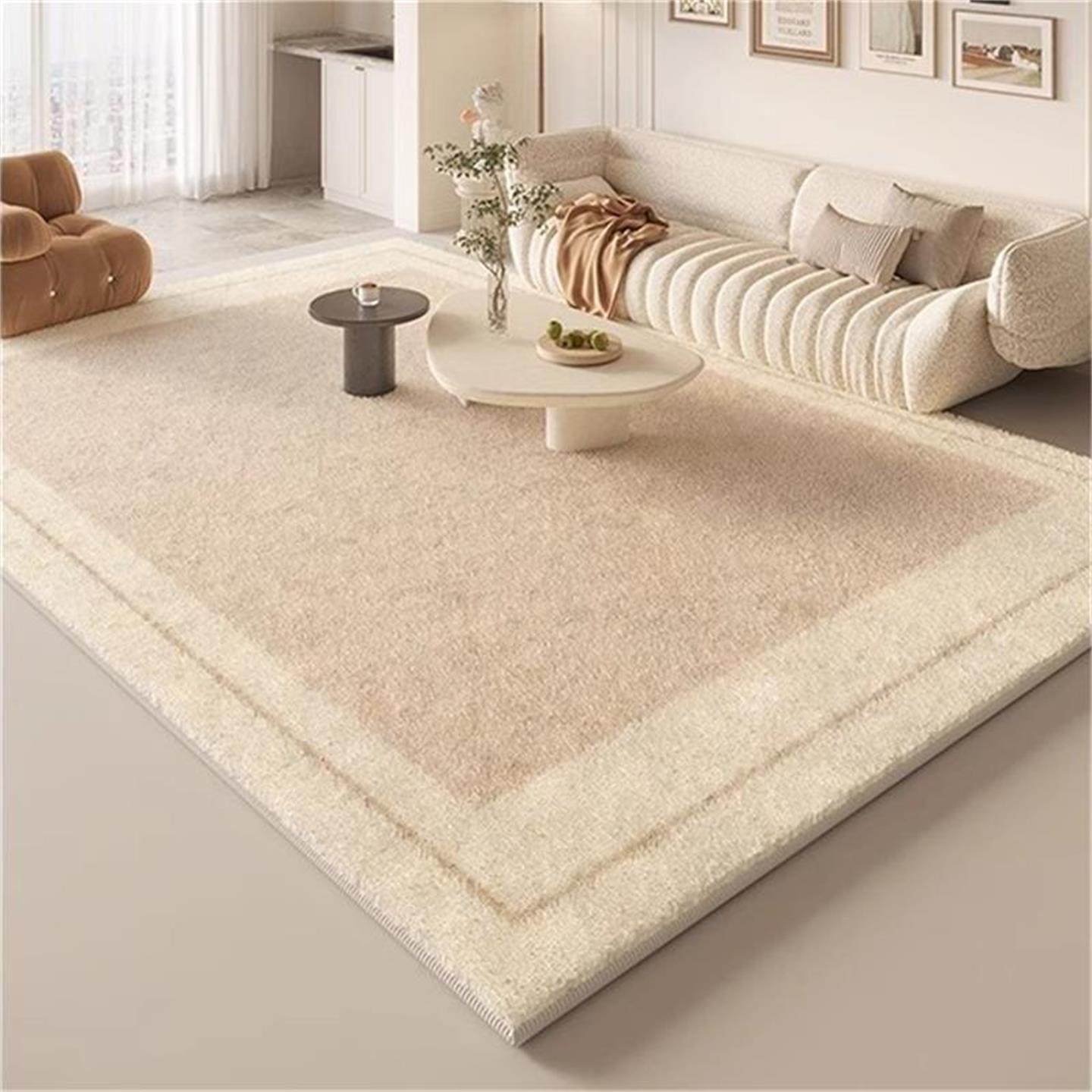 奶油风地毯仿羊绒欧式客厅地毯高级感家用方形沙发卧室床边地垫