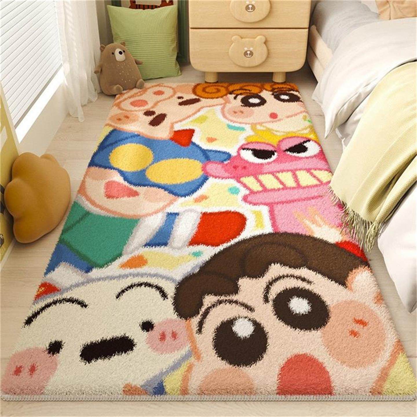 蜡笔小新床边地毯卡通风儿童房女孩卧室床边防摔加厚可定制地垫,居家布艺,地毯,淘宝优惠券,粉丝福利购,淘宝优惠卷