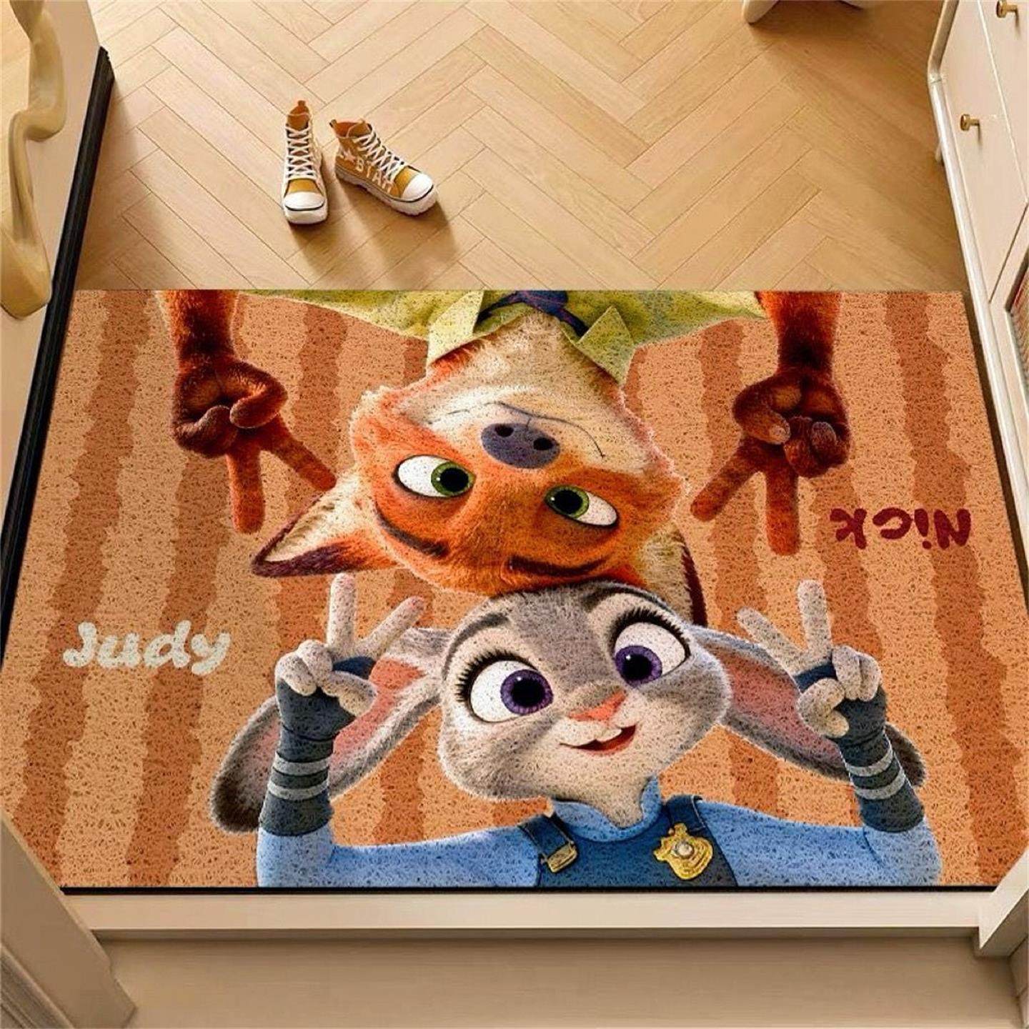 疯狂动物城入户门地垫家用玄关可裁剪脚垫卡通进门口防滑丝圈地毯,居家布艺,入户地垫,淘宝优惠券,粉丝福利购,淘宝优惠卷