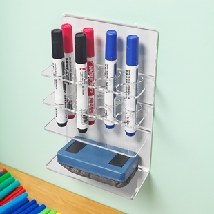 得力大头笔黑板笔晨光记号笔马克笔油性笔教师教室黑板擦放置支架