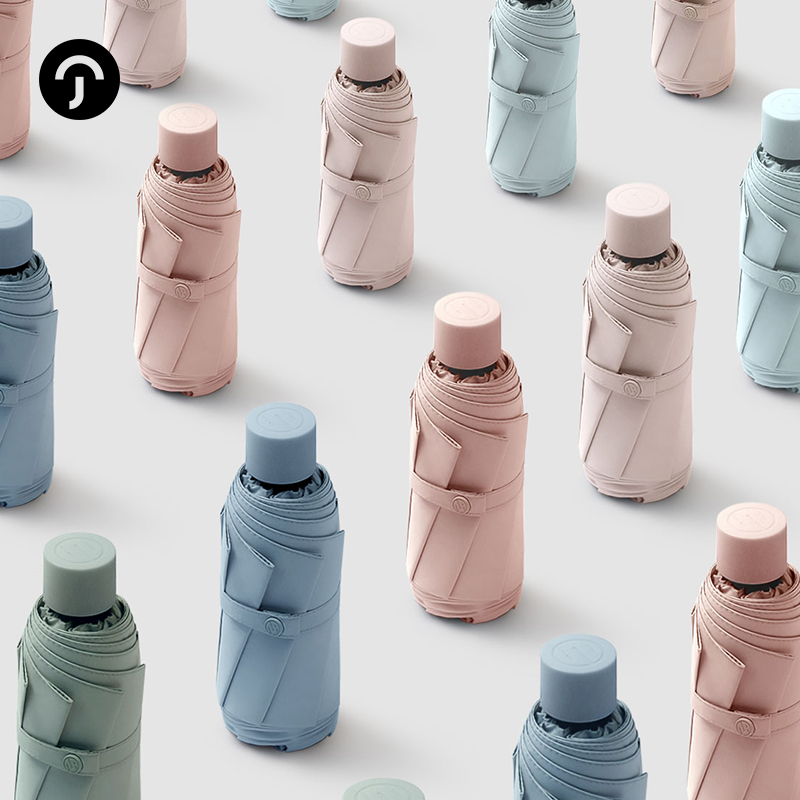 尊驰五折伞防晒晴雨两用黑胶