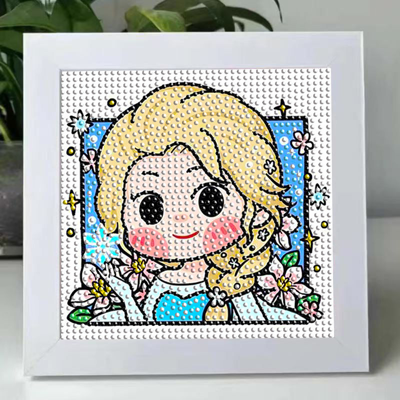 新款公主钻石画小富婆钻石贴画珍珠耳环女孩贴钻画DIY手工礼物