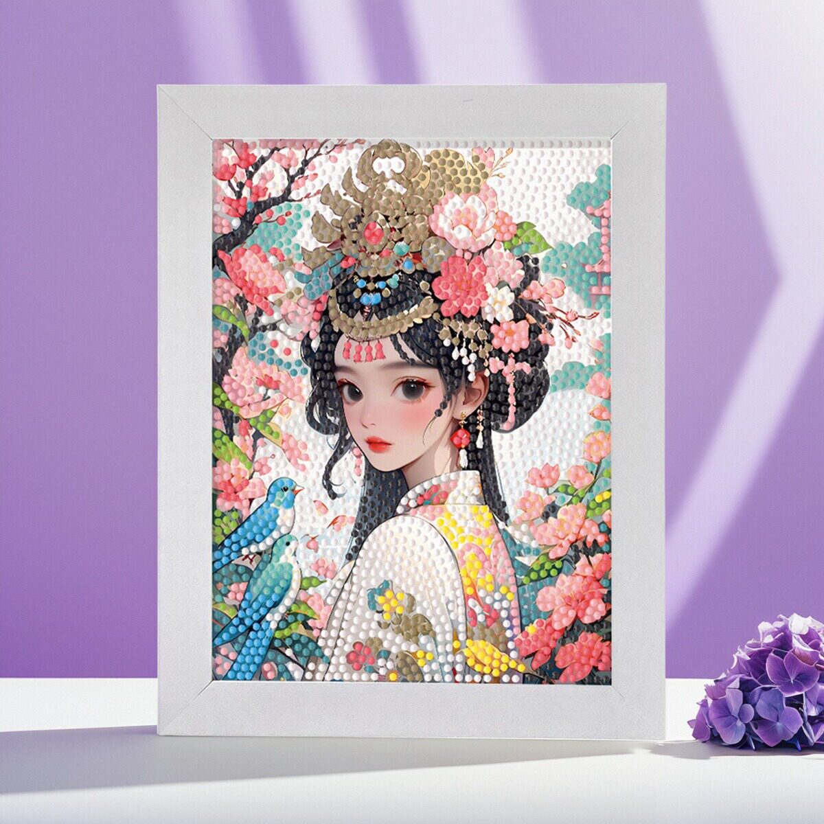 中国风满钻钻石画手工diy材料学生钻石贴画京剧花旦高级感装饰画