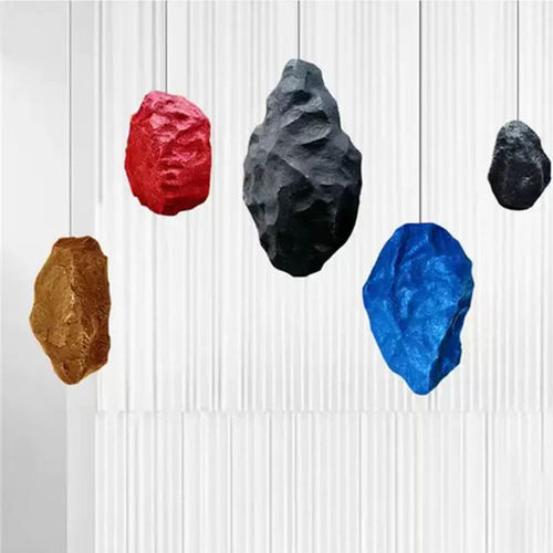 仿真景观石头悬空吊挂客厅软装