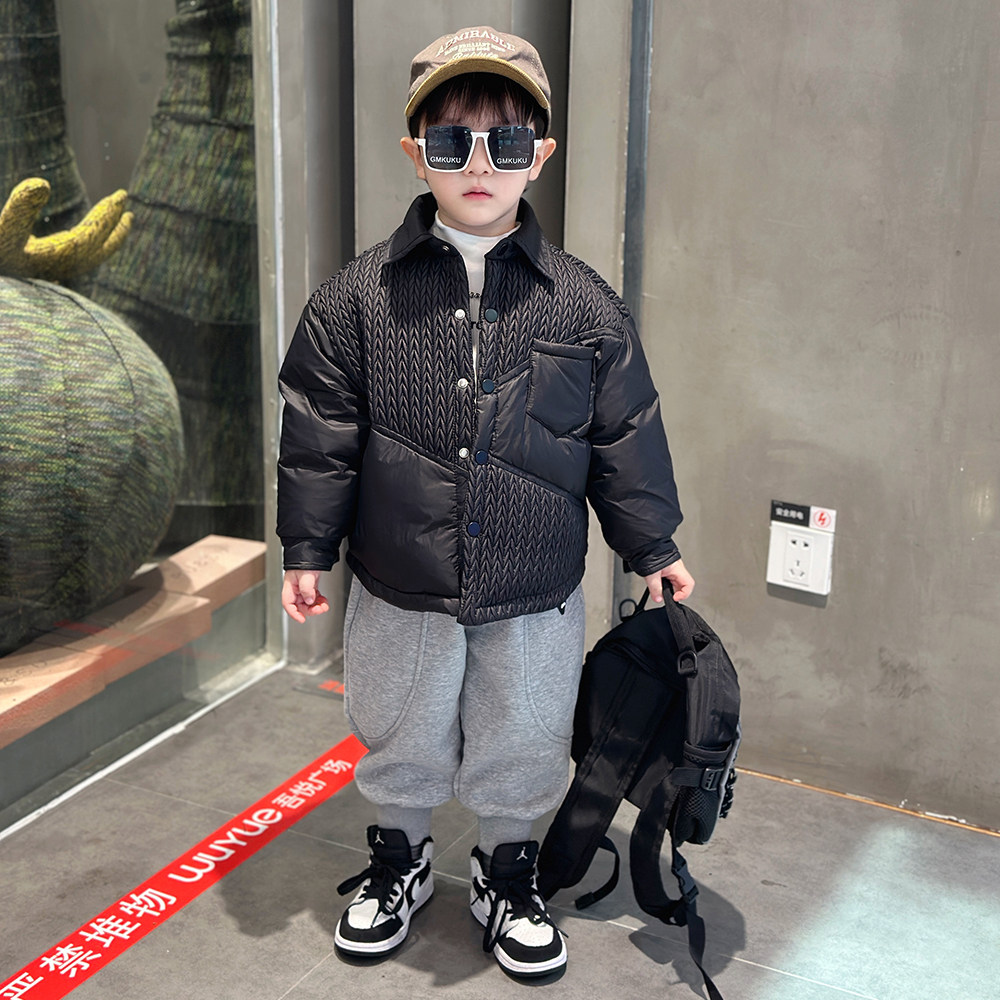 男童羽绒服冬季2023新款儿童轻薄款白鸭绒外套洋气男宝宝冬装棉服