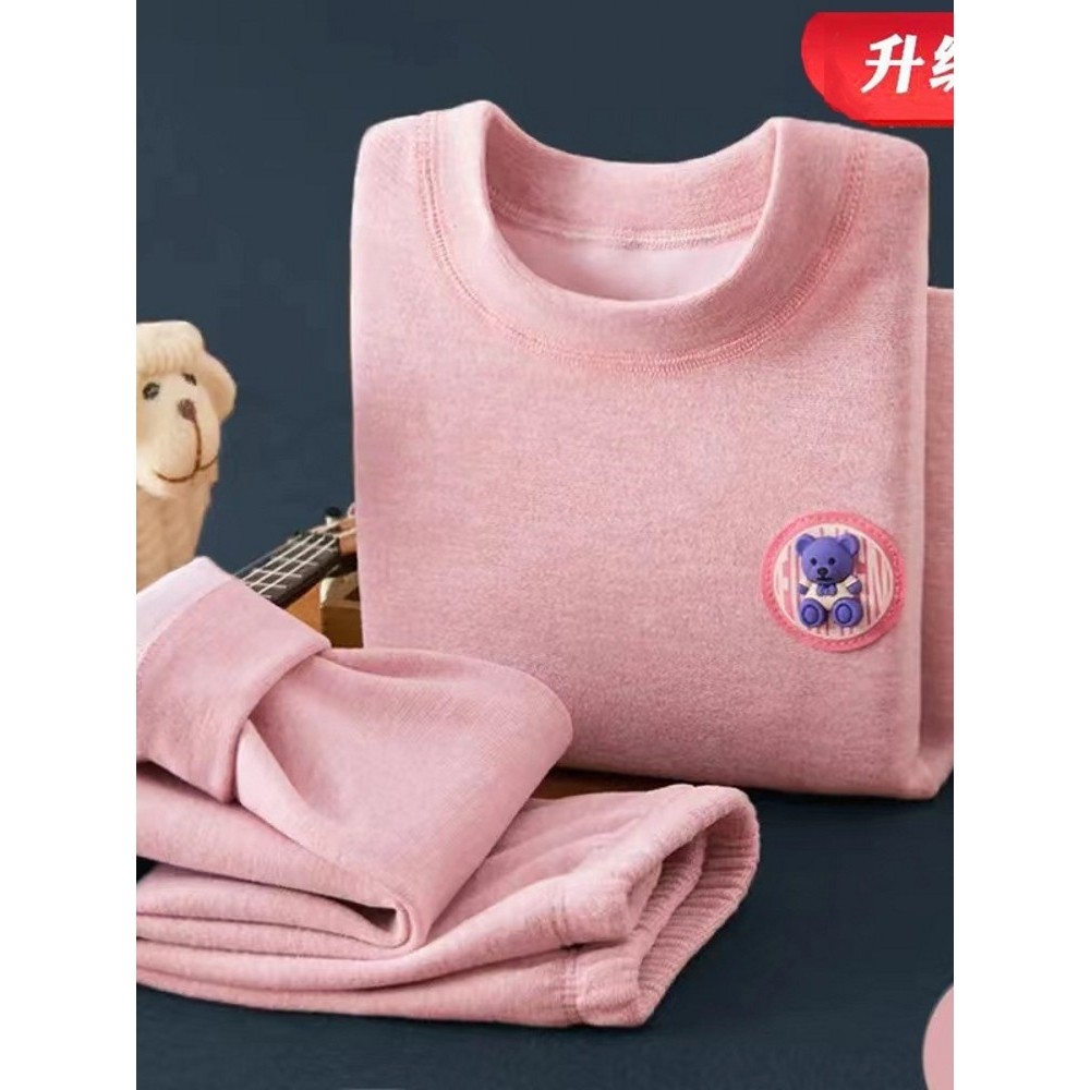 法国儿童内衣套装男女童A类无骨秋衣秋裤宝宝保暖睡衣打底家居服