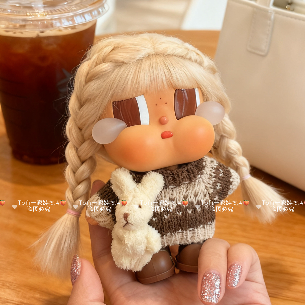 CRYBABY哭娃度假搪胶毛绒沙滩小憩娃衣毛衣小兔胸针着替合集