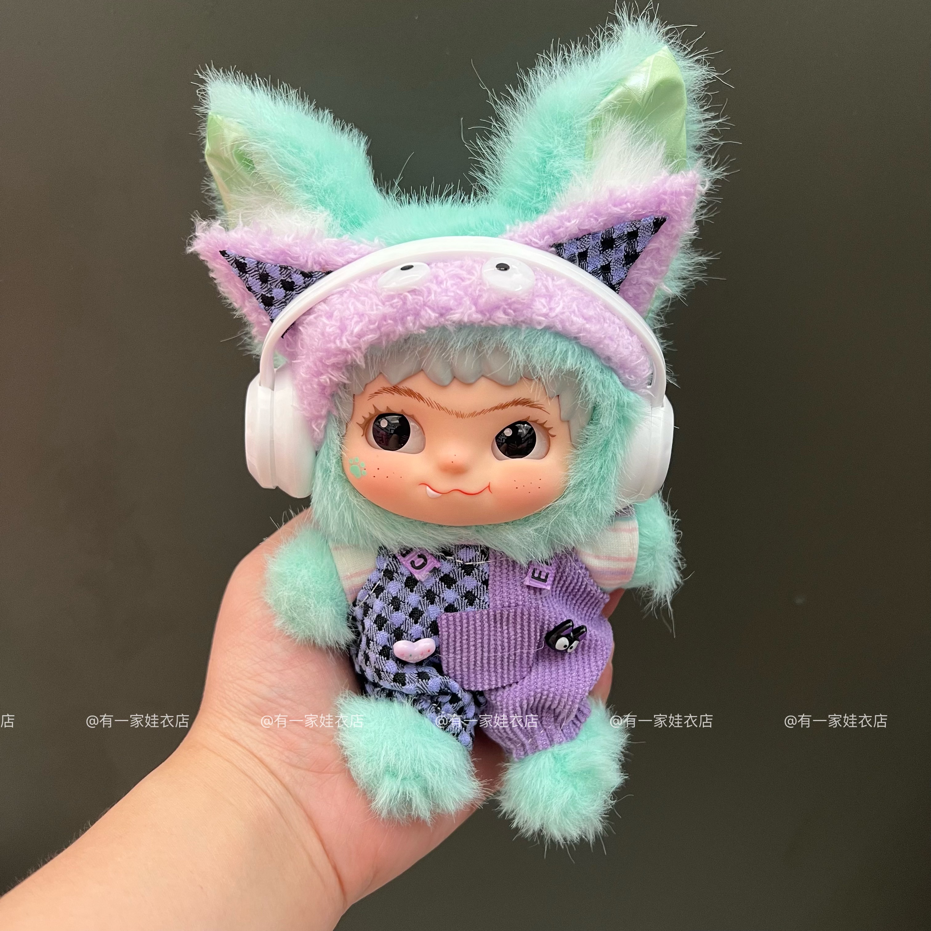 WAKUKU二代娃衣17cm娃衣套装搪胶毛绒盲盒玩偶狐狐兔兔衣服哇库库