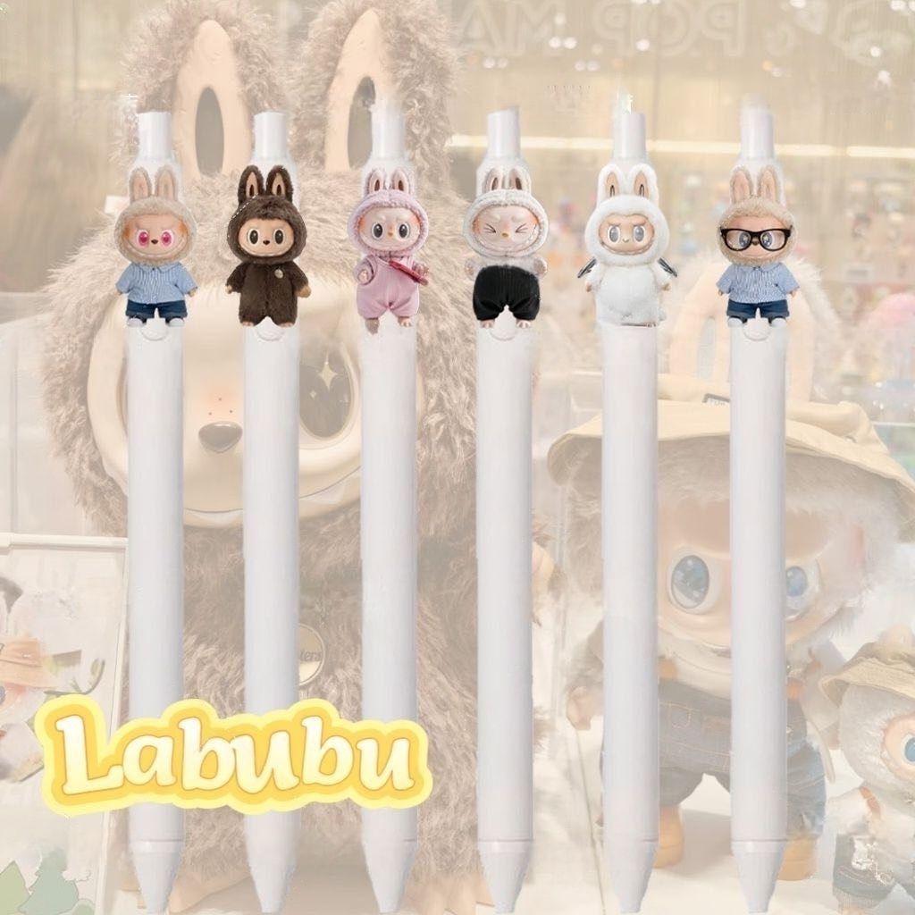 labubu拉布布按动笔顺滑速干黑笔