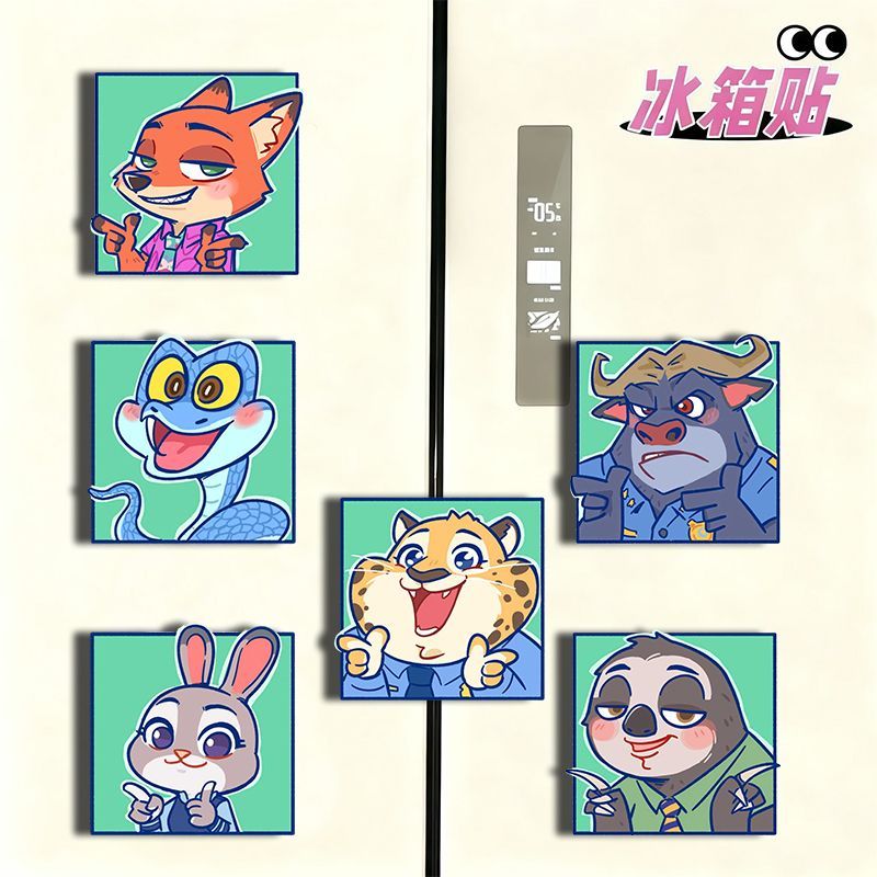 新款疯狂动物城2周边磁吸冰箱贴