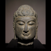 石雕仿古复古唐代青石佛头佛手佛像做旧摆放摆放家居佛堂寺庙供养