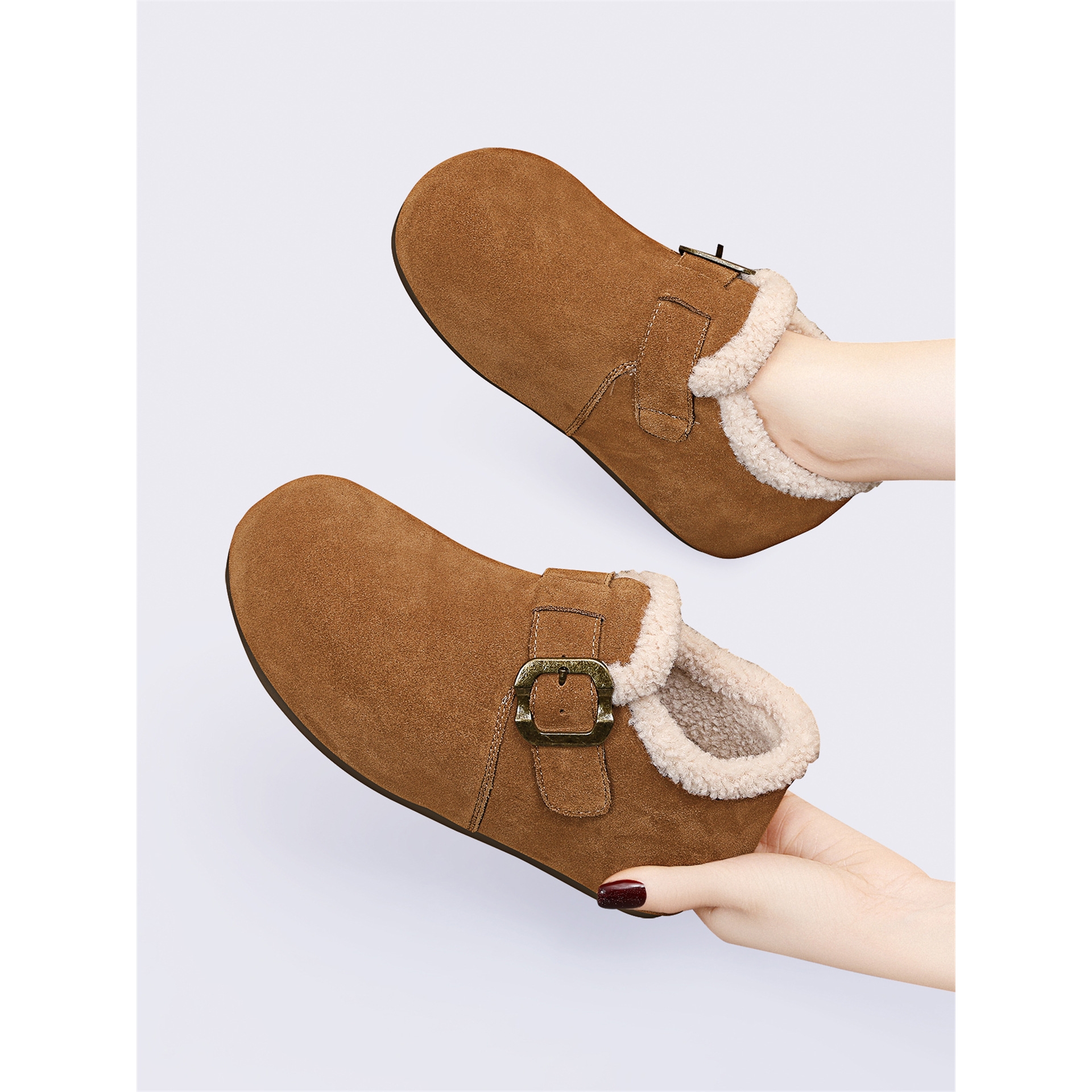 韩版真皮舒适厚底勃肯鞋女2025新款复古一脚蹬懒人鞋休闲百搭单鞋