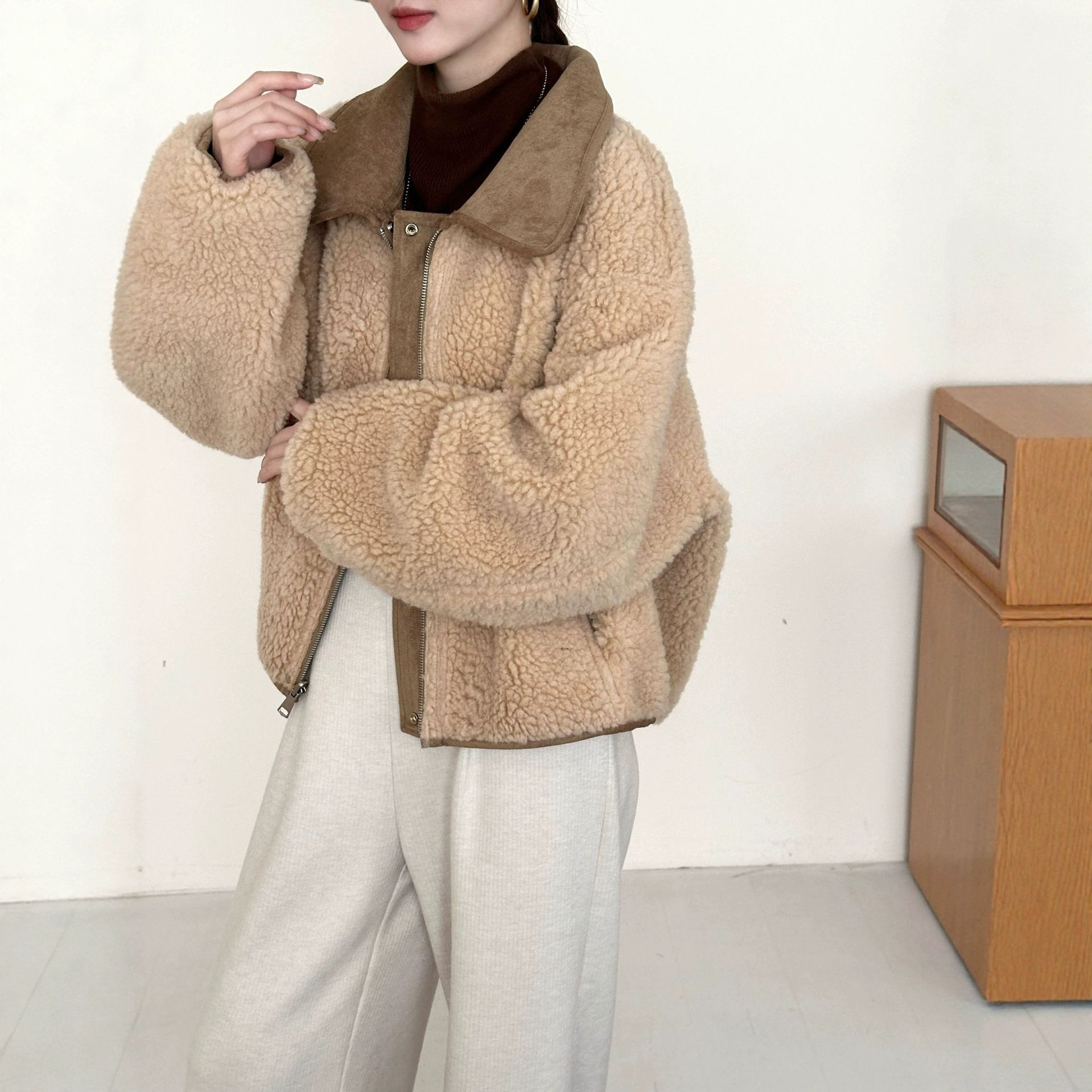 皮毛一体2025年冬季双面穿拉链