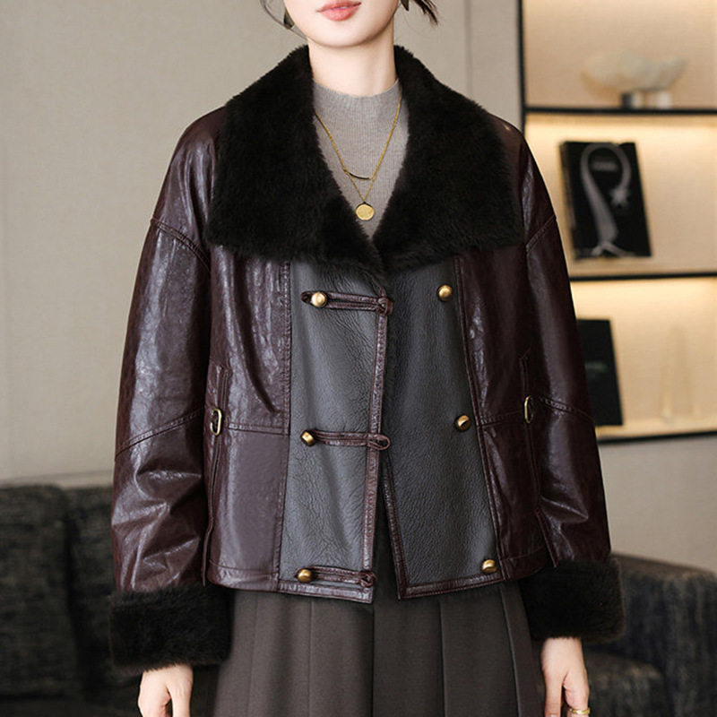 2026冬季新款皮毛一体毛领绵羊皮皮衣鸭绒羽绒服外套女款大衣