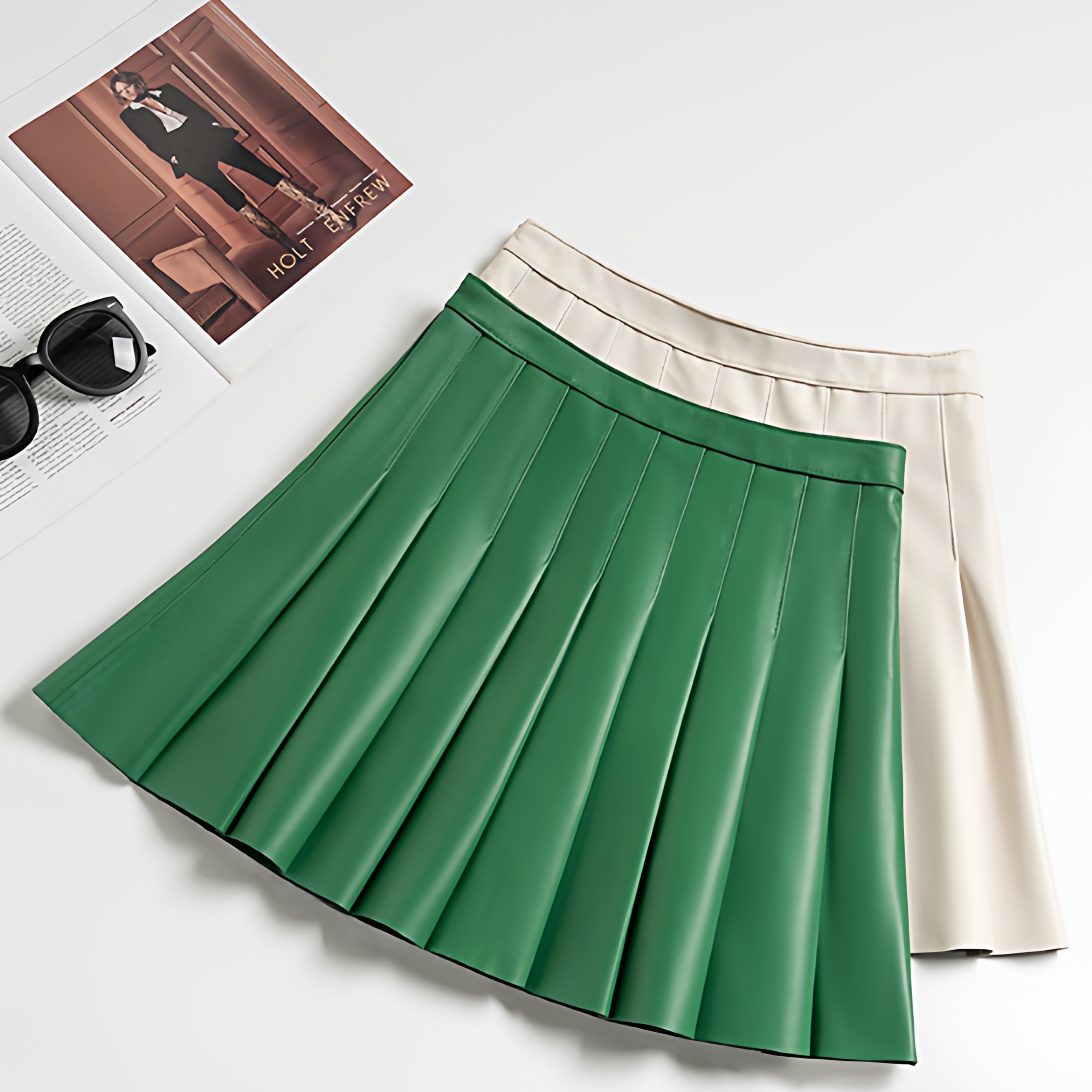 真皮皮裙百褶裙女2026春秋新款绵羊皮高腰显瘦半身裙减龄a字短裙,女装/女士精品,半身裙,淘宝优惠券,粉丝福利购,淘宝优惠卷