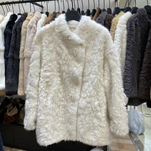 韩系高级感立领环保小湖羊毛绒外套女2026冬季款皮毛一体仿皮草