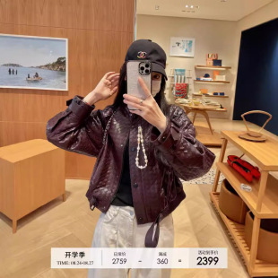 伯克利皮衣轻涂红色进口小羔羊真皮衣女外套2026秋冬新款