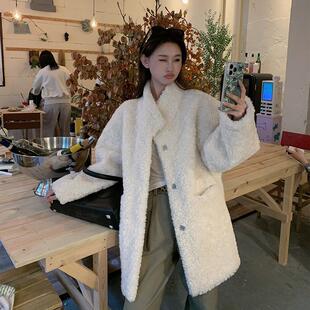 2026冬季新款皮毛一体100羊羔毛外套中长款立领皮草毛毛大衣女