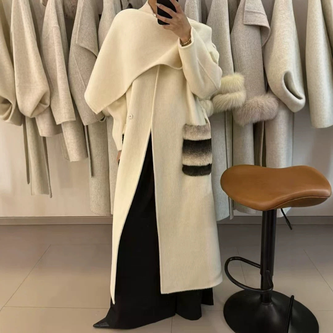 全羊毛双面呢加厚保暖大衣女款