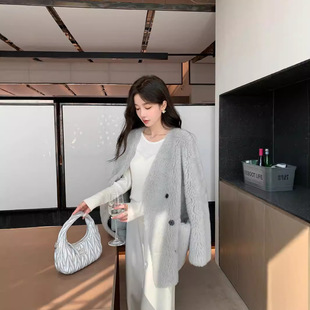 26秋冬新款托卡100羊羔毛大衣皮毛一体羊剪绒廓版皮草外套女冬季