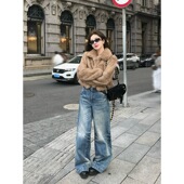 整皮兔毛皮草女短款 千金上东老钱2026冬季 新款 感毛毛外套大衣