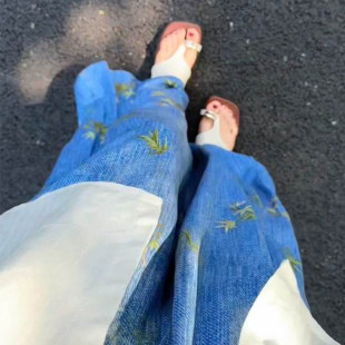 子外穿年轻款 女成人阔腿裤 遛弯裤 防蚊裤 女夏 夏日轻薄凉凉裤 棉绸裤