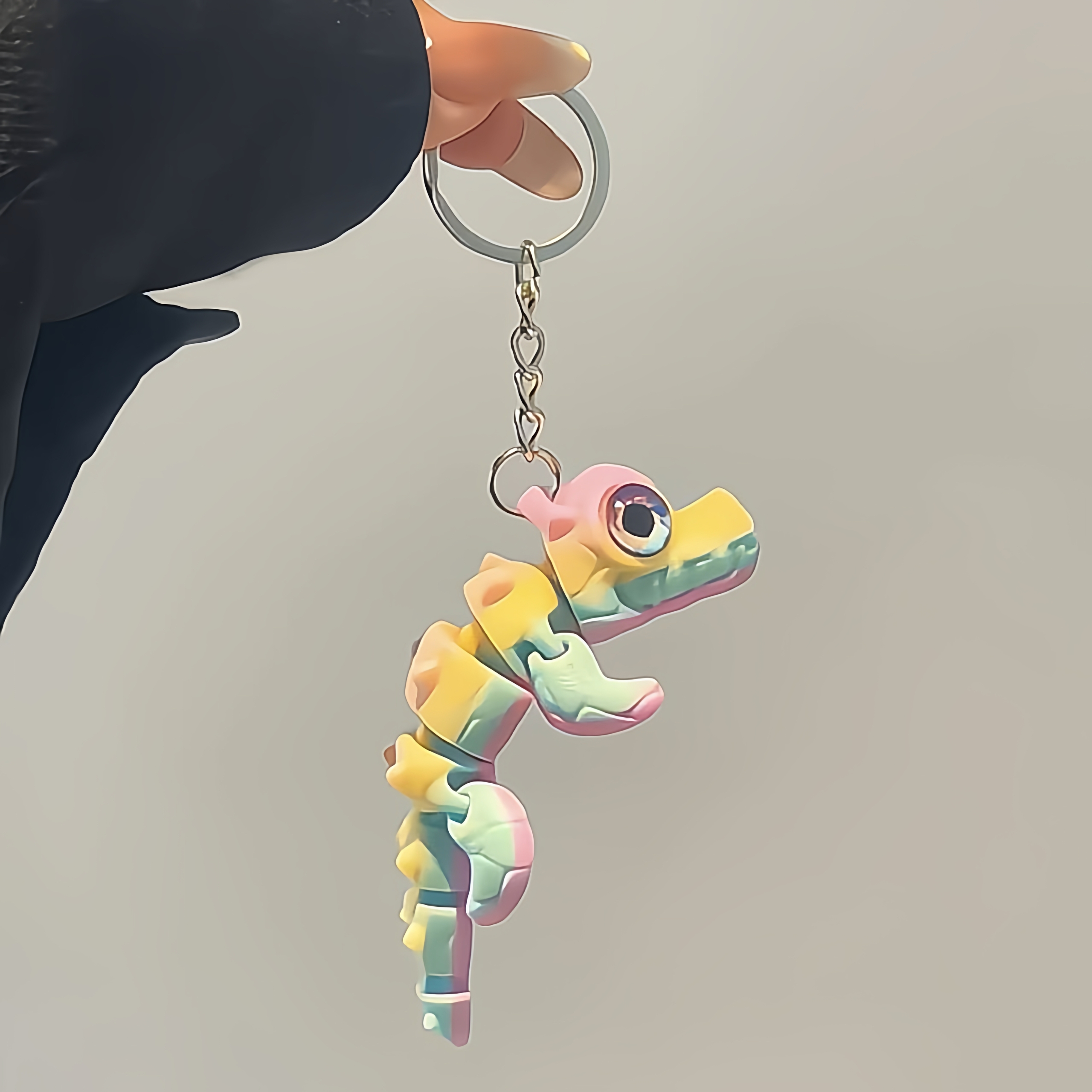 变色龙钥匙扣3d打印关节可动小鳄鱼挂件多功能手办小玩具书包挂坠