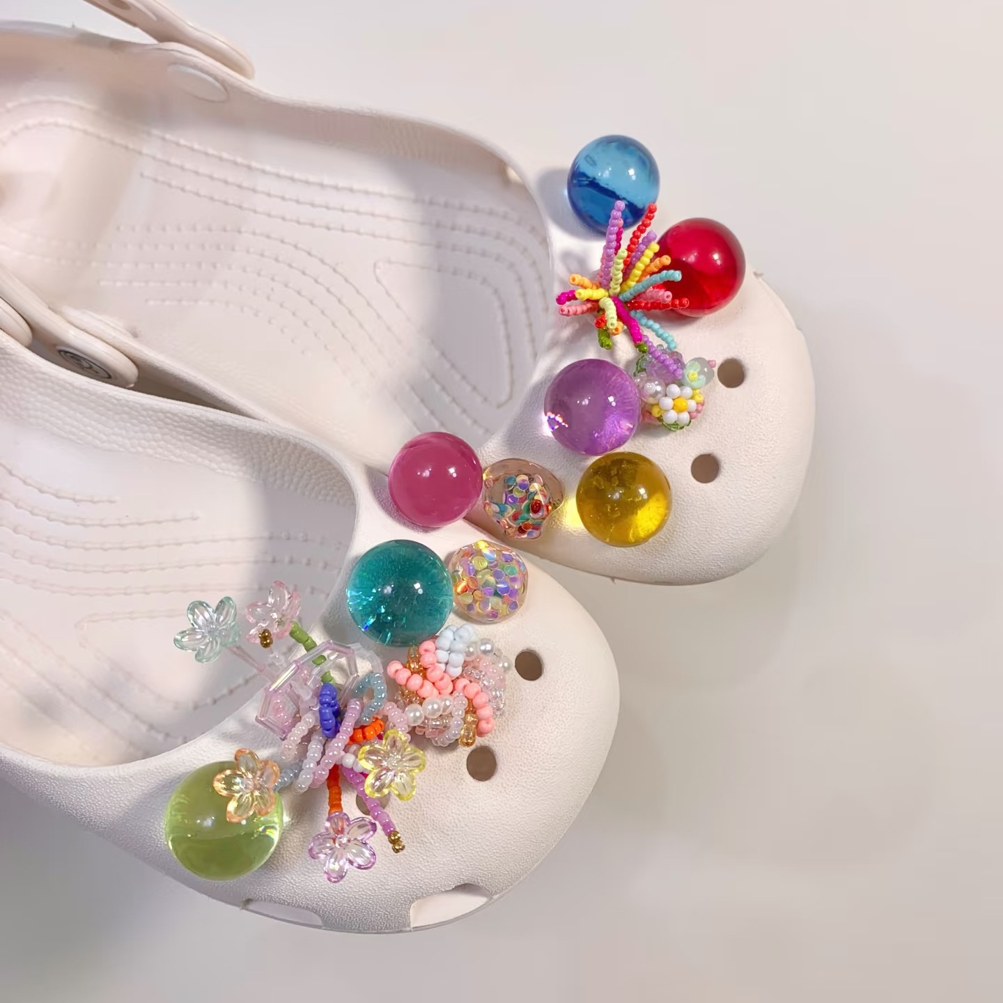 游园多巴胺鞋花芭蕾舞鞋洞洞鞋可爱女生装饰配饰适配crocs卡扣diy